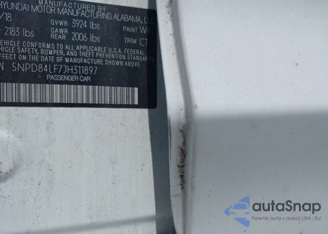 2018 Hyundai Elantra Sel из США, поврежденный, VIN 5NPD84LF7JH311897